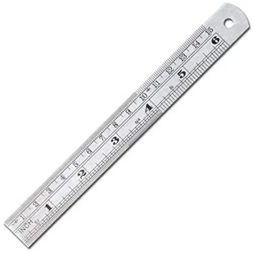 VINCA SSRA-06 Stainless Steel Office Drawing Ruler 0-6 Inch 0-15cm with Conversion Table Measuring Tool