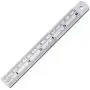 VINCA SSRA-06 Stainless Steel Office Drawing Ruler 0-6 Inch 0-15cm with Conversion Table Measuring Tool