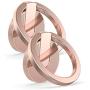 ICHECKEY Cell Phone Ring Holder Stand, 2 Pack 360° Rotation Universal Finger Ring Kickstand with Metal Phone Ring Grip for Magnetic Car Mount Compatible with All Smartphone, iPad, Tablet, Rose Gold