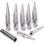 20pc Spike Lug Nut 14x2 Chrome 4.4'' Tall Offroad Extended Metal Lugs Premium, 1 Socket Key Included