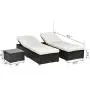 Outsunny 3-Piece Rattan Wicker Patio Chaise Lounge Set with 5 Backrest Angles, Thick Cushions, & Matching Table, Coffee Outsunny 3-Piece Rattan Wicker Patio Chaise Lounge Set with 5 Backrest Angles, Thick Cushions, & Matching Table, Coffee