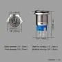 Ulincos Latching Pushbutton Switch U19C1 1NO1NC SPDT ON/Off Silver Stainless Steel with Blue LED Suitable for 19mm 3/4'' Mounting Hole (Blue) Ulincos Latching Pushbutton Switch U19C1 1NO1NC SPDT ON/Off Silver Stainless Steel with Blue LED Suitable for 19mm 3/4'' Mounting Hole (Blue)