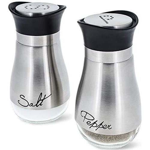 Juvale Salt and Pepper Shakers Stainless Steel and Glass Set