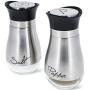 Juvale Salt and Pepper Shakers Stainless Steel and Glass Set