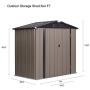 HYD-Parts Outdoor Storage Shed Steel 6x4 FT, Outdoor Tool Storage Garden Shed W/Sloped Metal Roof