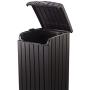 Keter 232126 Large Trash Can with Lid for Patio and Outdoor Kitchen, Brown