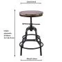 Topower American Antique Industrial Design Metal Adjustable Height Bar Stool Chair Kitchen Dining Breakfast Chair Natural Pinewood Industrial Style (Black 2pcs)