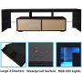 HOVNEE TV Stand Entertainment Center with 20 LED Color Effects, Living Room Console Table Storage Cabinet Television Stands for 65 inch TVs, Black