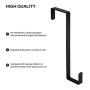 HOUSE DAY Over The Door Hook Fitting Most Sized Doors, Sturdy Metal Door Hangers Hold Up to 30Lbs, Over The Door Hooks for Hanging Coats, Towels, Bags (Black, 6 Pack)