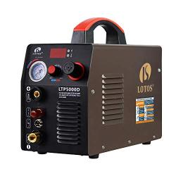Lotos LTP5000D 50Amp Non-Touch Pilot Arc Plasma Cutter, Dual Voltage 110V/220V, 1/2 Inch Clean Cut, Brown