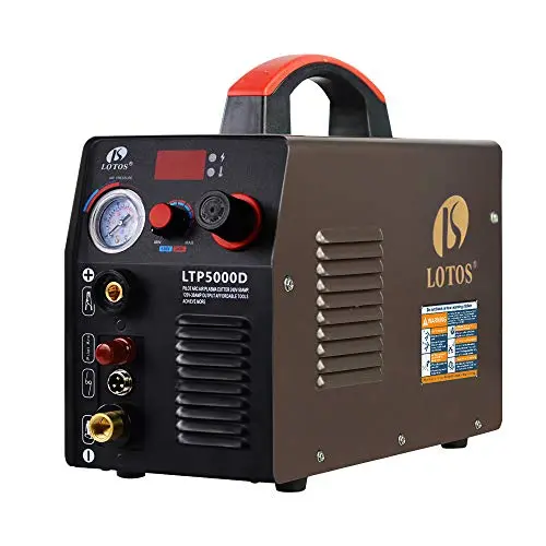 Lotos LTP5000D 50Amp Non-Touch Pilot Arc Plasma Cutter, Dual Voltage 110V/220V, 1/2 Inch Clean Cut, Brown Lotos LTP5000D 50Amp Non-Touch Pilot Arc Plasma Cutter, Dual Voltage 110V/220V, 1/2 Inch Clean Cut, Brown