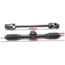 435mm Power Steering Gear Rack Adjustable Shaft Kit, PRO BAT, 110cc 125cc 140cc 150cc Go Kart ATV UTV Buggy Quad Mini Bike Trik Steering Wheel Parts Assembly, Black