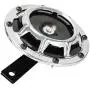 Novelbee 12V 110db Electric Super Horn with Bracket,High Tone and Low Tone Metal Twin Horn Kit for Boat,Car,Truck,Motorcycle (Silver)