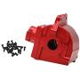 F Fityle 1 Set Upgrade Metal Upper Lower Gearbox Housing Cover Set for WLTOYS 144001, 1/14 RC Car Buggy Parts - Red