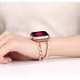 TOMAZON Stylish Bracelet Compatible for Apple Watch Band 38mm 40mm Series SE/6/5/4/3/2/1, Metal Heart Links Simple Dressy iWatch Wristband Bangle with Love Pendant for Women Girl, Rose Gold / white