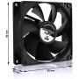 AAB Cooling Black Silent Fan 9 - Silent and Efficient 92mm Fan with 4 Anti-Vibration Pads, PC Fan, Computer Fan, 12V, CPU Fan, Quiet Fan