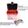 Storage and Toolbox- Durable Organizer Utility Box with 4 Compartments for Hardware, Fish Tackle, Beads, and More by Stalwart (Red) (75-3182A)