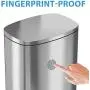 iTouchless SoftStep 13.2 Gallon Stainless Steel Step Trash Can with Odor Control System, 50 Liter Pedal Garbage Bin for Kitchen, Office, Home - Silent and Gentle Open and Close