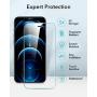 [3-Pack] ESR Tempered-Glass Screen Protector for iPhone 12/12 Pro + ESR Metal Kickstand Clear Case for iPhone 12/12 Pro