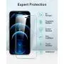 [3-Pack] ESR Tempered-Glass Screen Protector for iPhone 12/12 Pro + ESR Metal Kickstand Clear Case for iPhone 12/12 Pro