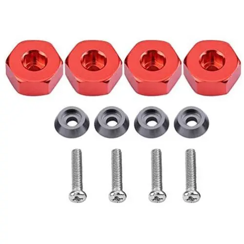 Dilwe RC Car Hex Hub Adapter, 4 Pcs Aluminium Alloy 6mm to 12mm Wheel Hex Hub Adapter for WPL 1634 RC Truck RC Spare Part Accessory (Red) Dilwe RC Car Hex Hub Adapter, 4 Pcs Aluminium Alloy 6mm to 12mm Wheel Hex Hub Adapter for WPL 1634 RC Truck RC Spare Part Accessory (Red)