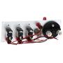 12V Ignition Switch Panel Racing Car with Engine Push Button Starter Switches Carbon Fiber LED Toggle Switches Panel 5 in 1 for Race Car Auto Sport Competitive