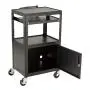 Norwood Commercial Furniture Adjustable Height Metal AV Cart with Cabinet, Electric Power & Sliding Tray, NOR-GNO1010-PK-SO Norwood Commercial Furniture Adjustable Height Metal AV Cart with Cabinet, Electric Power & Sliding Tray, NOR-GNO1010-PK-SO