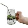 Mason Jar Mugs with Glass Handles and Metal Straws, Brimley 16oz Drinking Glasses Set of 4