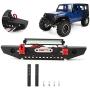 VGEBY RC Front Bumper, Anticollision Metal 1:10 Scale Remote Control Crawler Car Front Bumper with Spolights RC Car Upgrade Spare Parts Fit for TRX4 Axial SCX10 90046 1/10 RC Toy Car