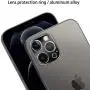 Casetego Compatible with iPhone 12 Pro Max Camera Lens Protector,[2 Pack] Aluminum Alloy Lens Protective Ring Circle Metal Camera Lens Protector for iPhone 12 Pro Max 6.7 inch,Black