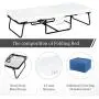 mecor Adjustable Folding Bed Ottoman, Rollaway Guest Bed with Adjustable Head Incline ( 0°-175°), Removable Mattress & Side Pocket - Heavy Duty Portable Metal Frame - Twin Size ( 78'' L x 31'' W )