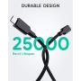 AUKEY USB C to USB C Cable 10ft [100W 20V/5A], USB Type C Cable Braided Nylon Type C Charging Cable Fast Charge for Samsung Galaxy S20/S10/Note10+, Google Pixel 3/4 XL MacBook Pro, iPad Pro, and More
