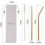 18 Piece Gold Stainless Steel Straws, 8.5  Reusable Drinking Straws,with Portable pouch,Suitable for wine and cold drinks (8 Straight/8 Bent/2 Brushes)