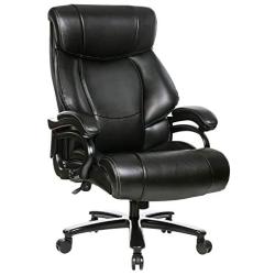 PEROINE High Back Big & Tall 400lb Bonded Leather Office Chair - Heavy Duty Metal Base, Adjustable Tilt Angle, Large Thick Padded Ergonomic Executive Desk Computer Task Swivel Chair