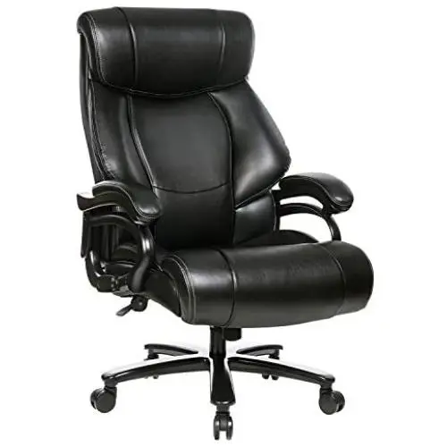 PEROINE High Back Big & Tall 400lb Bonded Leather Office Chair - Heavy Duty Metal Base, Adjustable Tilt Angle, Large Thick Padded Ergonomic Executive Desk Computer Task Swivel Chair PEROINE High Back Big & Tall 400lb Bonded Leather Office Chair - Heavy Duty Metal Base, Adjustable Tilt Angle, Large Thick Padded Ergonomic Executive Desk Computer Task Swivel Chair