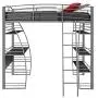 DHP Studio Loft Bunk Bed Over Desk and Bookcase with Metal Frame - Twin (Gray) DHP Studio Loft Bunk Bed Over Desk and Bookcase with Metal Frame - Twin (Gray)