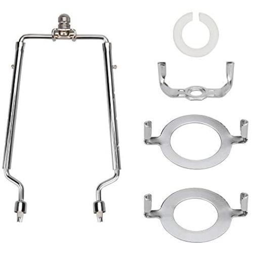 7 8 9 10 inch TooToo Star Lamp Shade Harp Holder 3/8 Standard&E14&E26&E27 Light Base UNO Fitter Adapter Converter Finial Set,Adjustable Tall 7 8 9 10 inch, Detachable Parts Silver Bracket Support