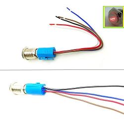 Viping Push Button Switch Car Horn Button Switch momentary Switch Connector 12V DIY Switch 16mm Red LED On/Off Reset Switch Button Metal Speaker Horn Switch Power Metal Toggle Switch Car Boat Moto