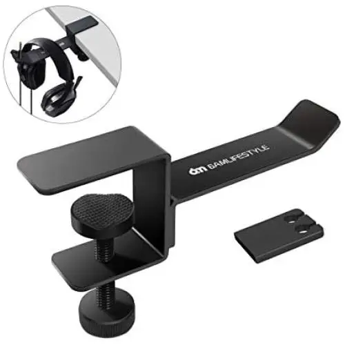 Headphone Headset Stand Holder, 6amLifestyle Universal Metal Gaming Headphones Hanger Mount Under Desk Hook Clip with Adjustable Clamp for All Headsets, Black(Patented) Headphone Headset Stand Holder, 6amLifestyle Universal Metal Gaming Headphones Hanger Mount Under Desk Hook Clip with Adjustable Clamp for All Headsets, Black(Patented)