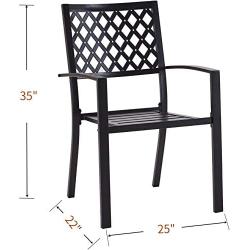 VICLLAX Outdoor Metal Bistro Dining Chairs Set - Patio Stackable Chairs