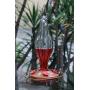 Hummingbird Feeder Durable Metal & Bottle Antique Glass Attract More Hummers to Your House & Outdoor Garden Features 4 Red Flower Feeding Ports It Has 13 Ounces Capacity