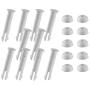 Plastic Swimming Pool Joint Pins (10 pcs) with Rubber Seals for Intex 13-24 (2016 Season & After) Above Ground Round Metal Frame Pools and Intex Rectangular Metal Frame Pools Pool Replacement Parts