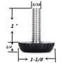 Lenshade 304 Stainless Steel Adjustable Furniture Levelers 5/16Inch Leg Leveler for Table,Chair,Furniture Legs-Set of 4(Black)