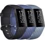 Pack 3 Silicone Bands for Fitbit Charge 4 / Fitbit Charge 3 / Charge 3 SE Replacement Wristbands for Women Men Small Large(Without Tracker) (Large: for 7.1''-8.7'' Wrists, Black+Navy Blue+Slate Grey)