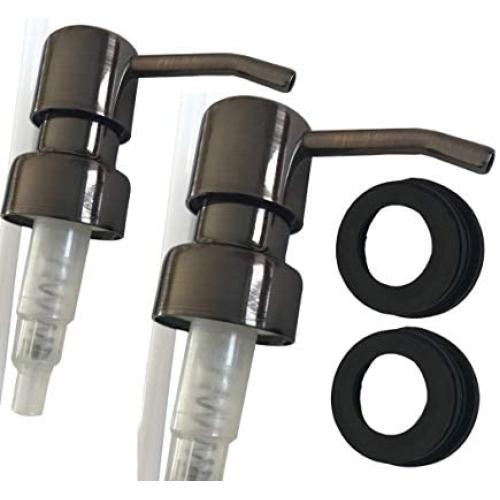Soap Dispenser Pump Replacement / Liquor Bottle Soap Pumps, Gun Metal Bronze Soap Pumps with Collar Rings - 2 Pack Soap Dispenser Pump Replacement / Liquor Bottle Soap Pumps, Gun Metal Bronze Soap Pumps with Collar Rings - 2 Pack