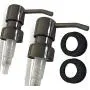 Soap Dispenser Pump Replacement / Liquor Bottle Soap Pumps, Gun Metal Bronze Soap Pumps with Collar Rings - 2 Pack