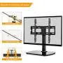 Universal Swivel Table top TV Stand with Mount for 27 30 32 37 40 42 47 50 55 LCD LED Plasma Flat Screens, Height Adjustable TV Base Replacement,Tempered Glass Base,Holds up to 88lbs Universal Swivel Table top TV Stand with Mount for 27 30 32 37 40 42 47 50 55 LCD LED Plasma Flat Screens, Height Adjustable TV Base Replacement,Tempered Glass Base,Holds up to 88lbs