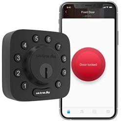 ULTRALOQ U-Bolt Smart Lock (Black), 5-in-1 Keyless Entry Door Lock with Bluetooth and Keypad, Smart Door Lock Front Door, Non-Fingerprint Deadbolt Lock Edition