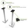Kanto SP26PLW 26& Speaker Floor Stands | Designed for Medium to Large Bookshelf Speakers | Heavy Steel & Foam Padding | 30° Rotating Top Plate | Hidden Cable Design | White | Pair