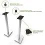 Kanto SP26PLW 26& Speaker Floor Stands | Designed for Medium to Large Bookshelf Speakers | Heavy Steel & Foam Padding | 30° Rotating Top Plate | Hidden Cable Design | White | Pair